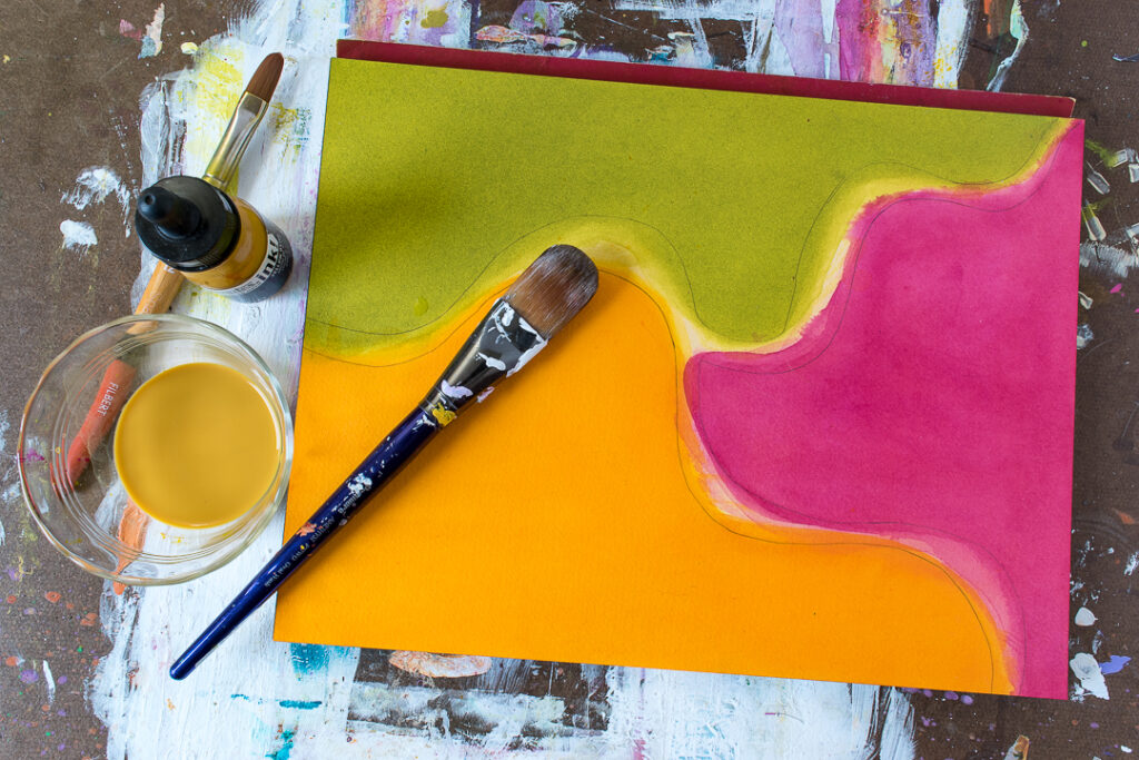 Background with yellow oxide glaze