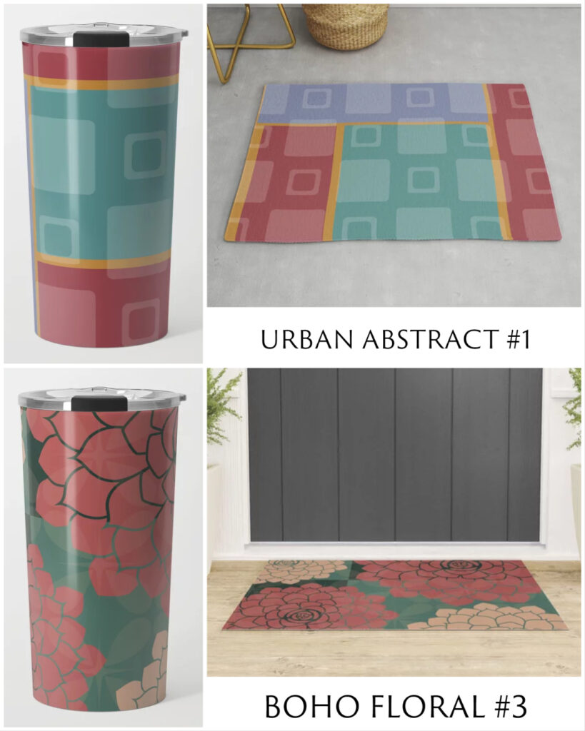 Urban Abstract #1 and Boho Floral #3