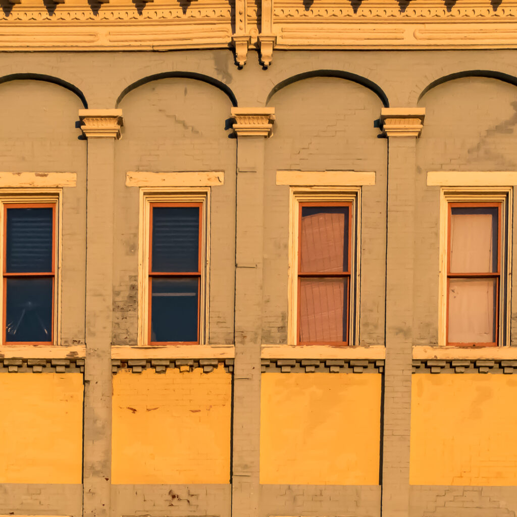 Wall with pilasters and windows