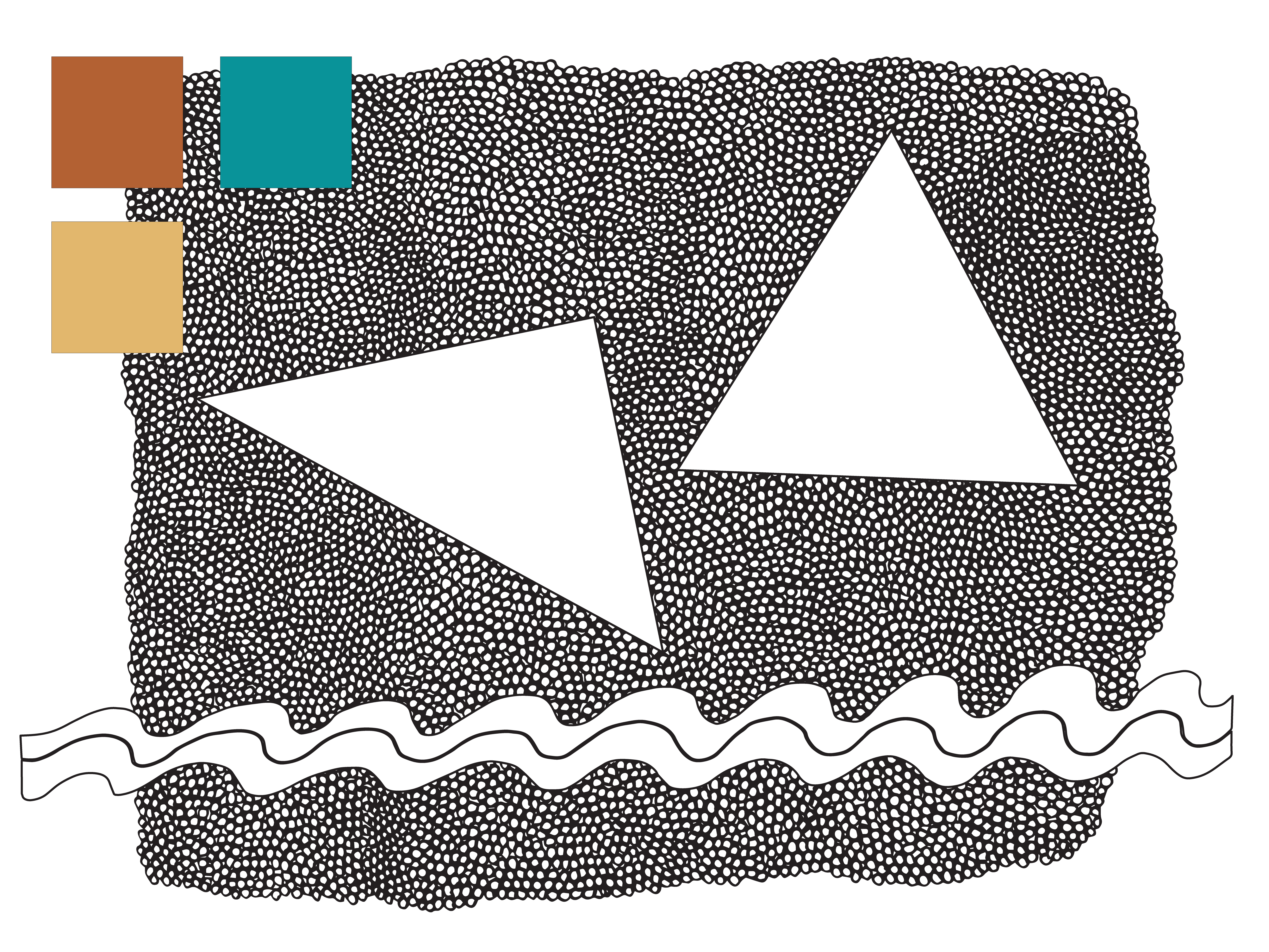 Color palette & motifs for my Waves and Triangles pattern