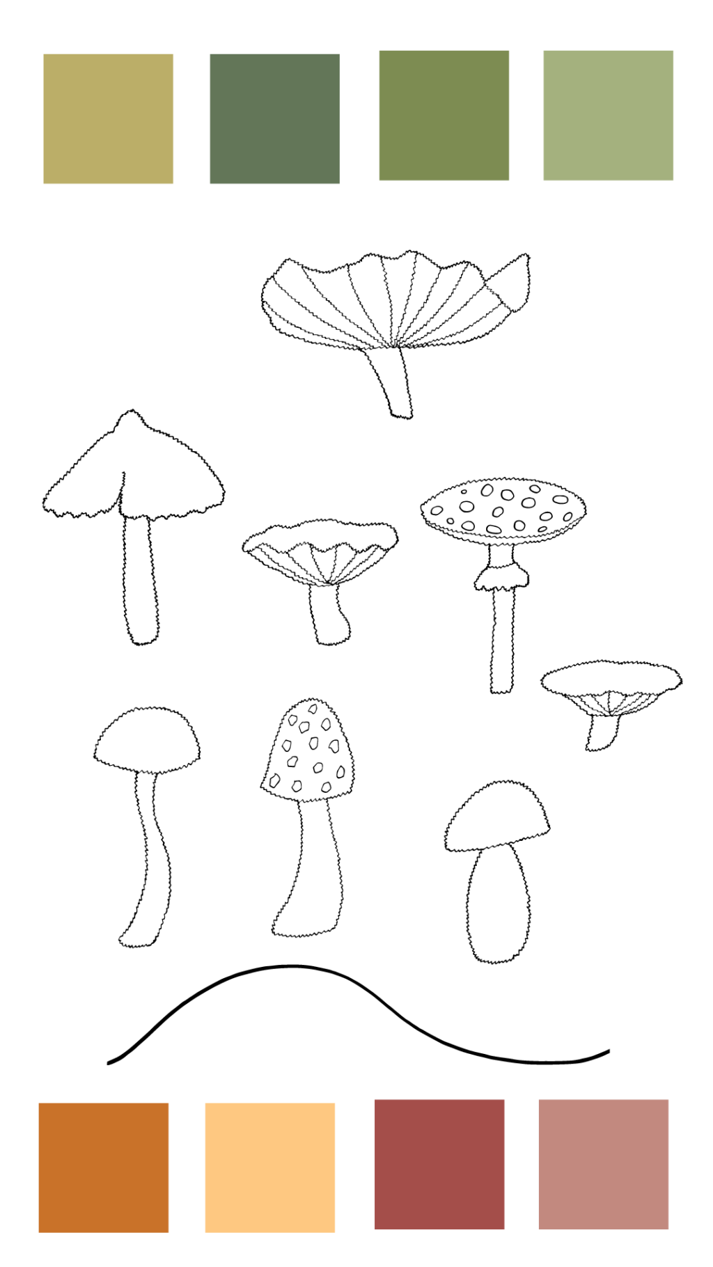 Mushroom Motifs and Color Palette