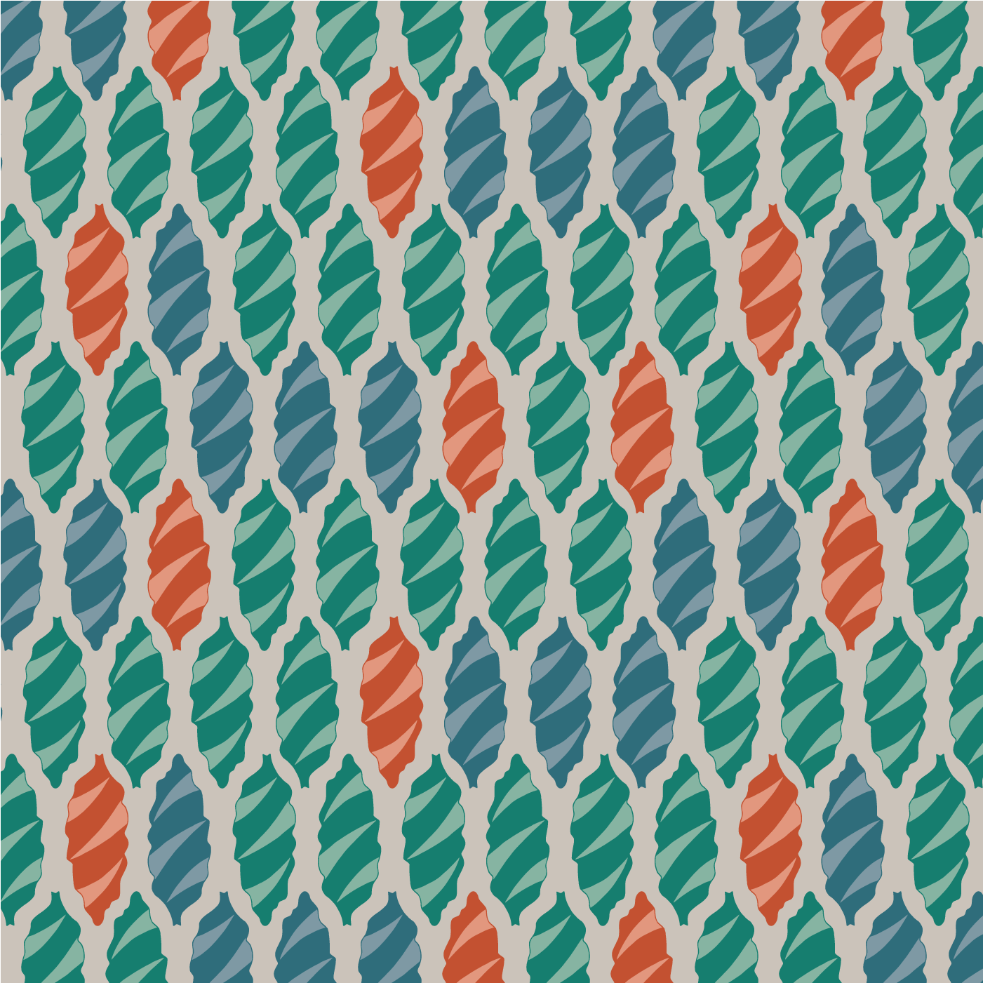 Zigzag Leaves in Boho Colors