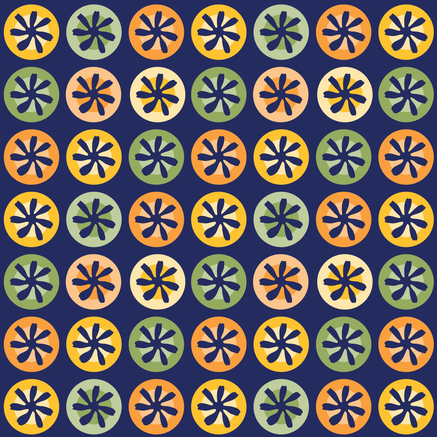 Floral Grid in Citrus Colors