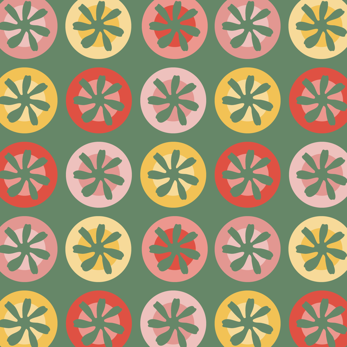 Floral Grid in Vintage Colors