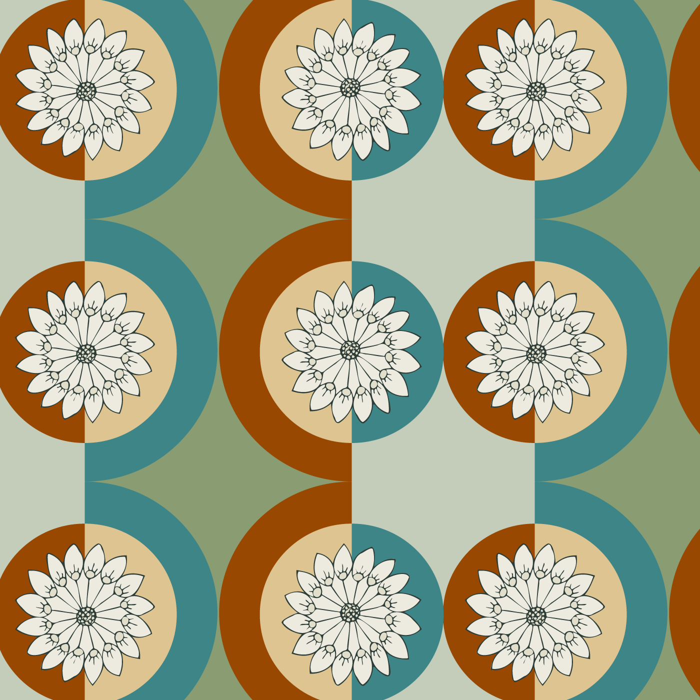Blooming Circles in Woodland Colors