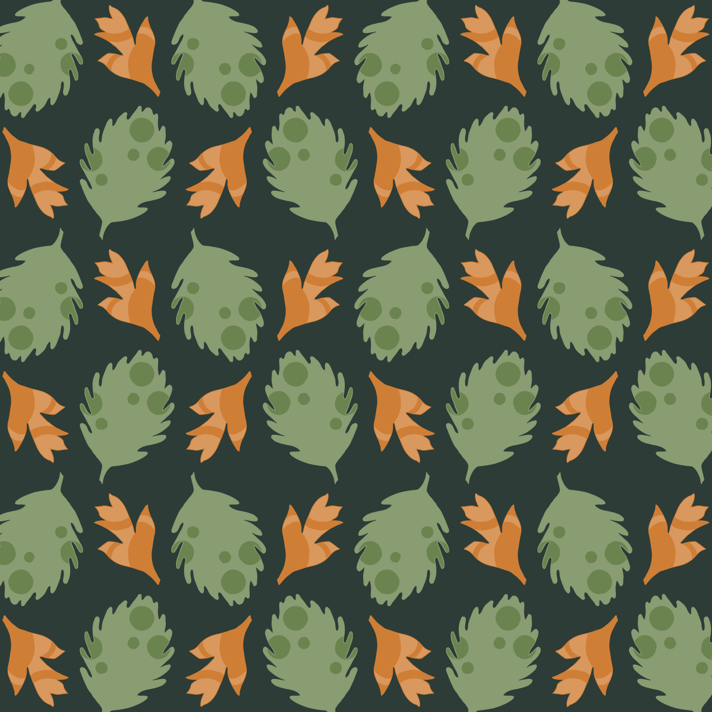 Falling Leaves in Woodland Colors