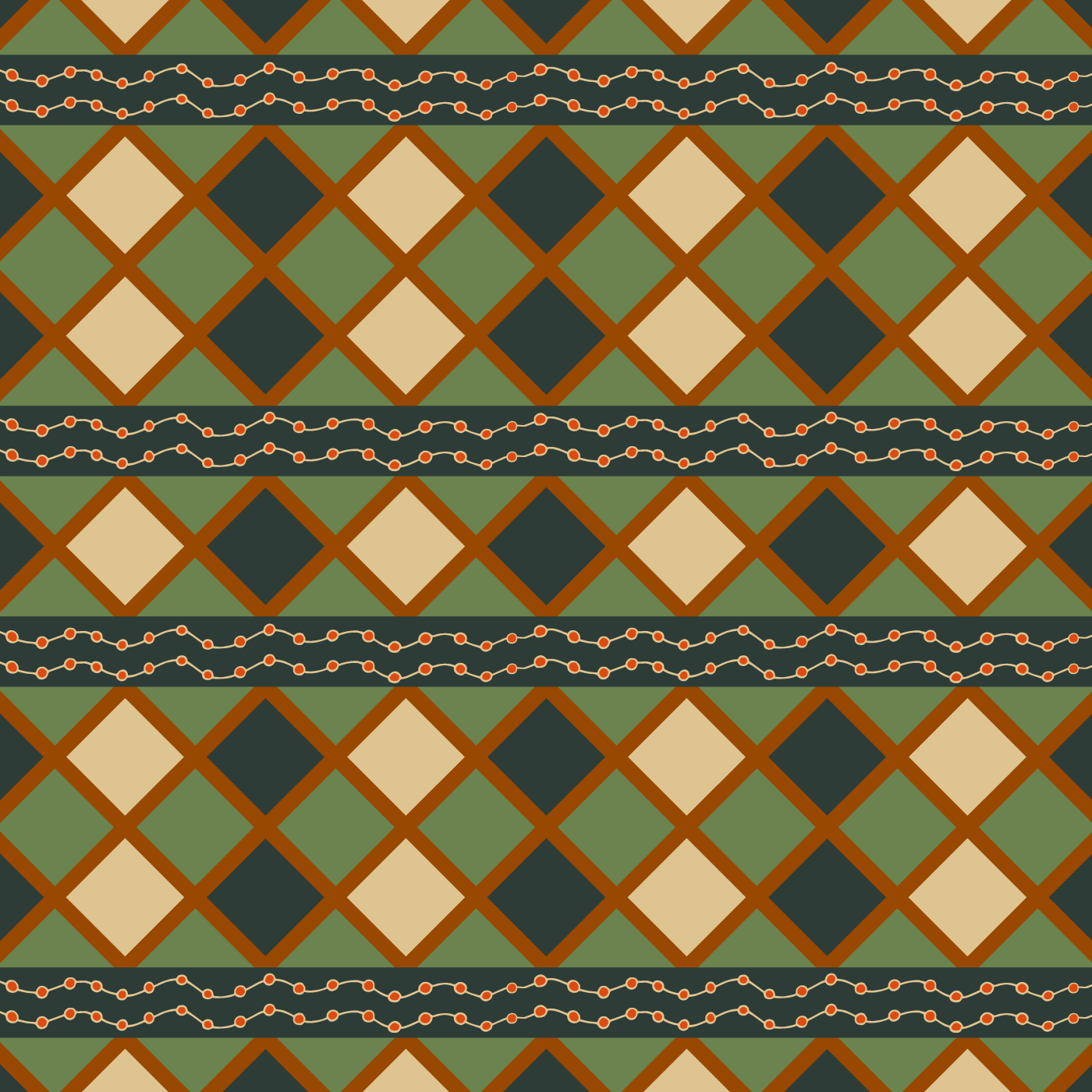 Patchwork Diamonds in Woodland Colors