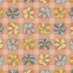 Floral Gingham in Organic Colors