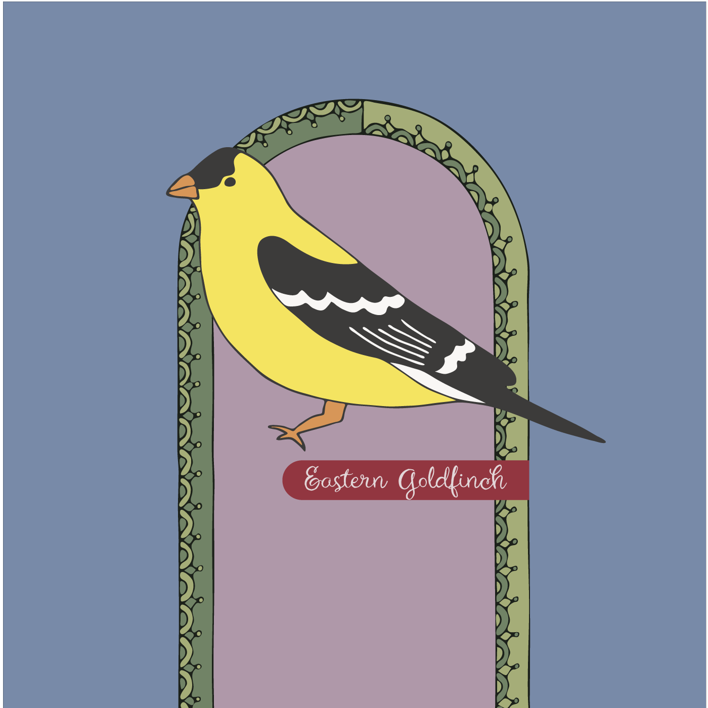 Retro Eastern Goldfinch Illustration