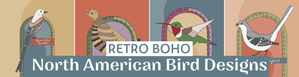 Retro Boho North American Bird Designs