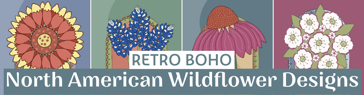 Retro Boho North American Wildflowers