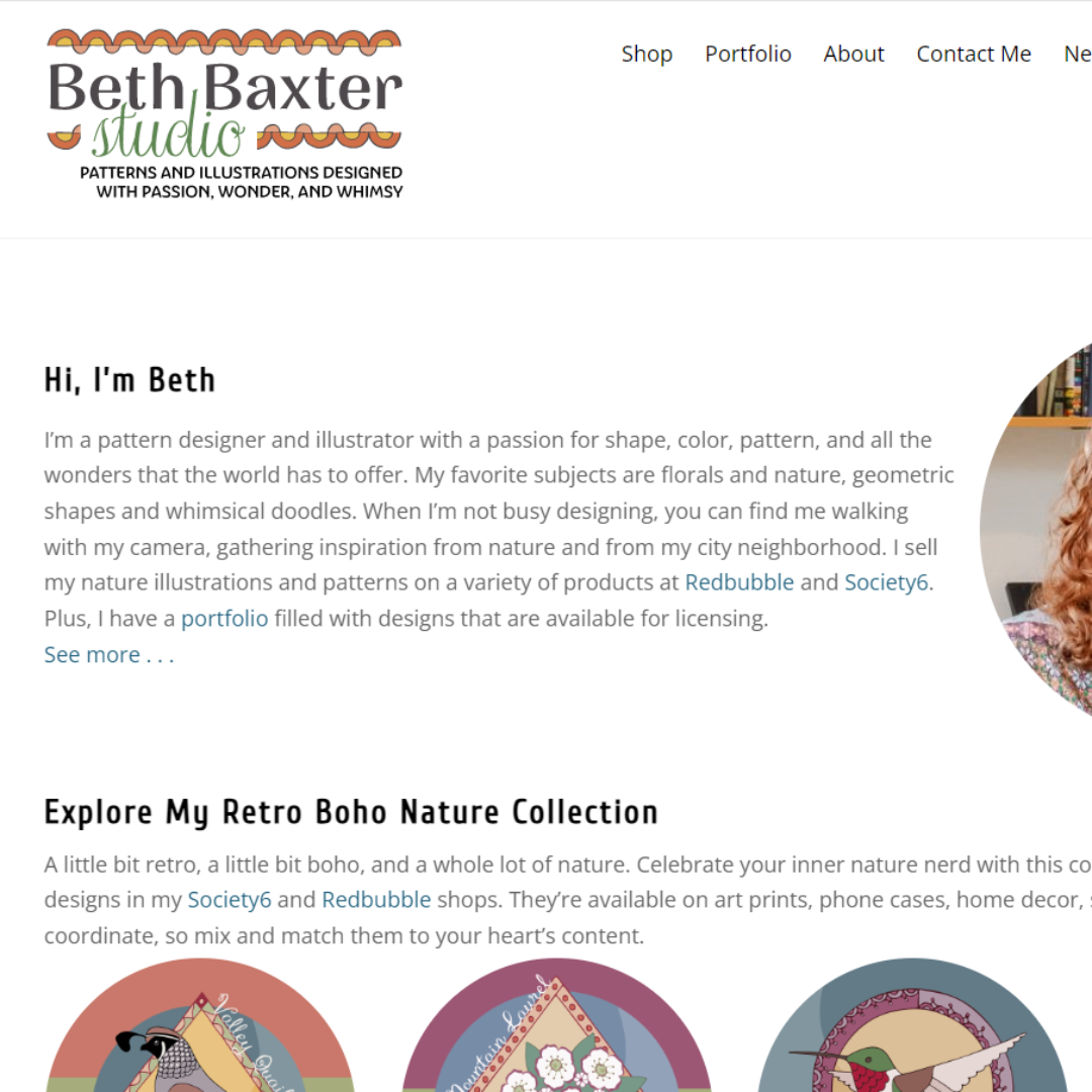 Beth Baxter Studio Website