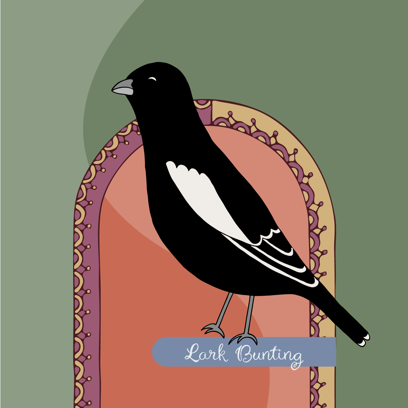 Retro Lark Bunting in my Redbubble Shop